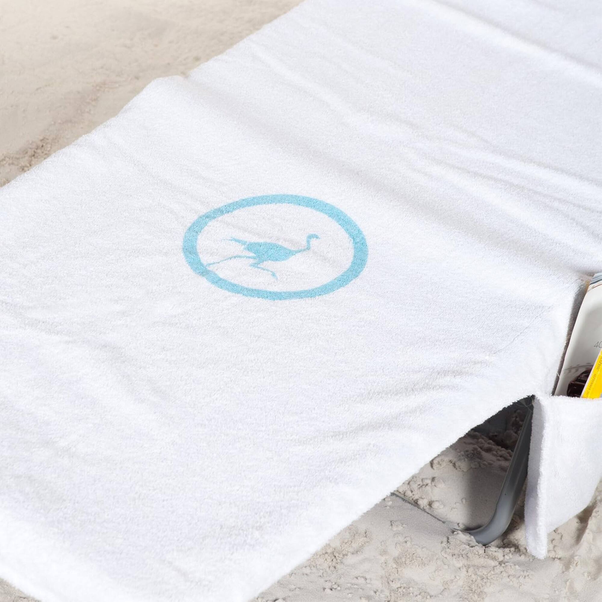 Alt View 6. Ostrich - Ostrich Custom Fitted Beach Towel & Ladies Chaise Lounge Beach Pool Chair, Teal - White.