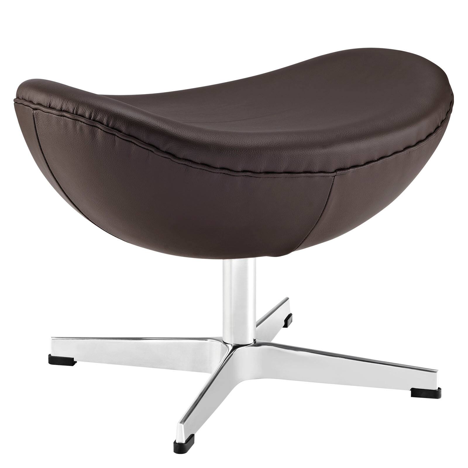 Angle. Modway - Glove Leather Ottoman by Modway - EEI-264-BRN.