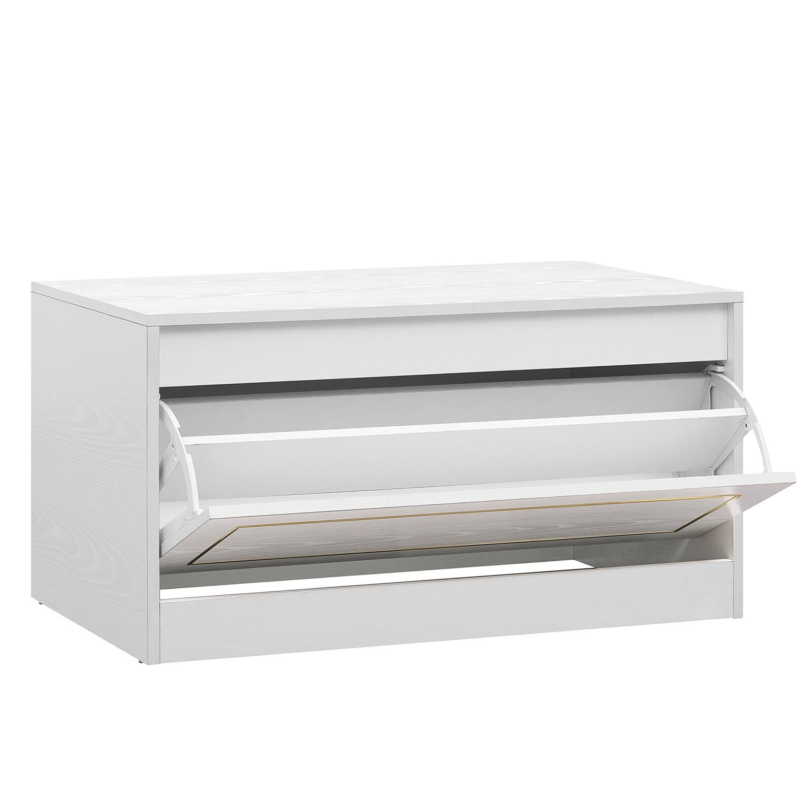 Alt View 9. Costway - Costway Shoe Rack, Narrow Shoe Cabinet with 1 Flip Drawer & Adjustable Shelf for Hallway - White.