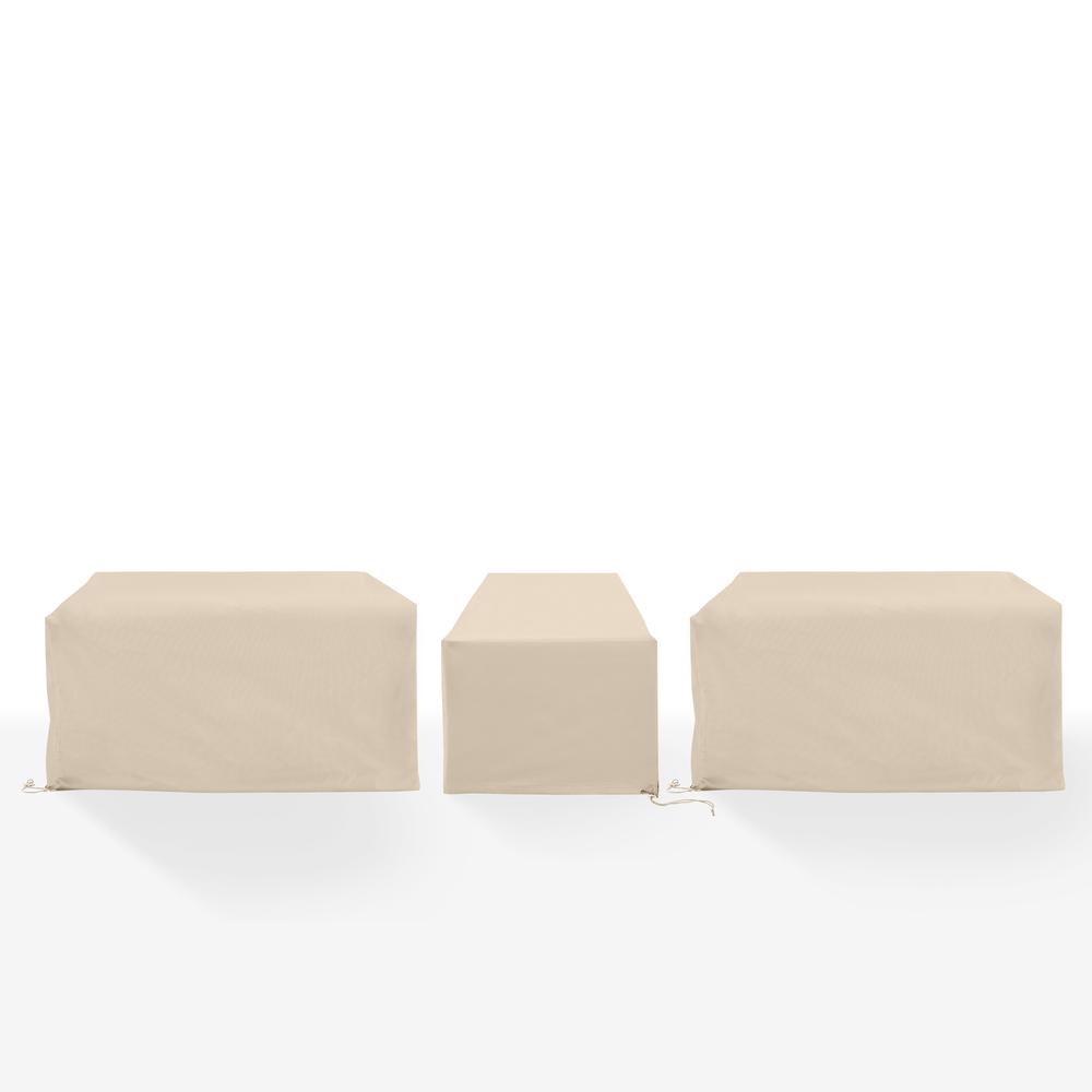 Alt View 1. Crosley Furniture - 3Pc Outdoor Sectional Furniture Cover Set - 2 Loveseats & 1 Chair - Tan.