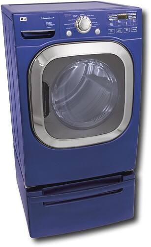 Angle Standard. LG - SteamDryer 7.4 Cu. Ft. 9-Cycle Ultra Capacity Electric Dryer - Riviera Blue.