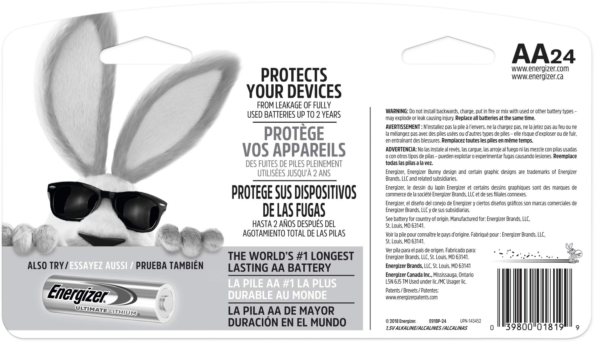 Alt View 1. Energizer - MAX AA Batteries (24 Pack), Double A Alkaline Batteries - Silver.