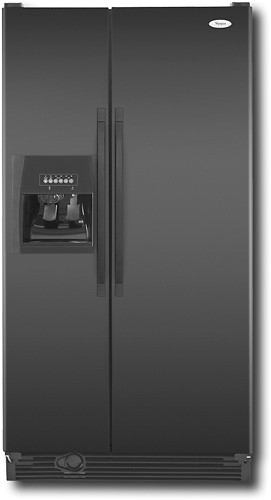  Whirlpool - 25.3 Cu. Ft. Side-by-Side Refrigerator with Thru-the-Door Ice and Water - Black