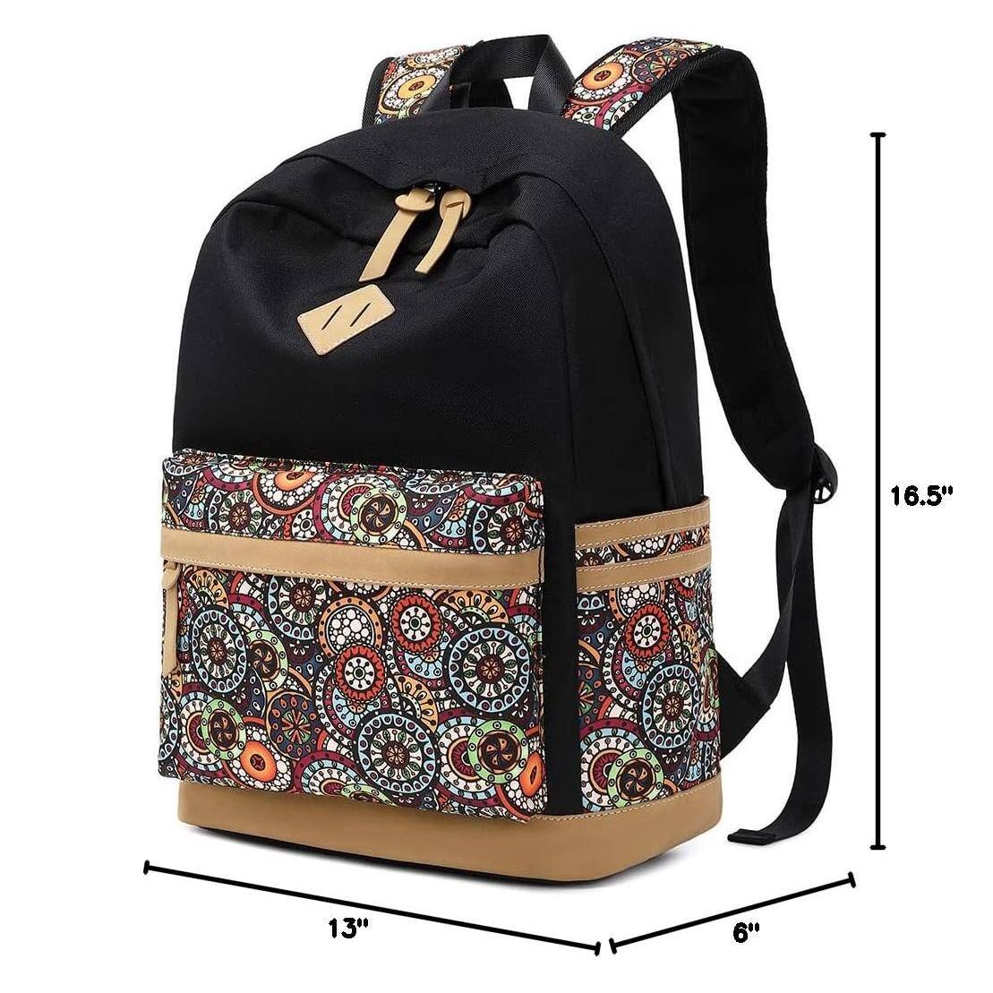 Alt View 3. Live At Space - Lightweight Backpacks For School Bag Canvas Small Travel Women Bookbag Pack - Brown 015.