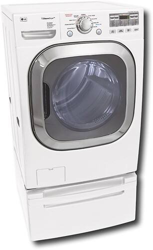 Angle Standard. LG - SteamDryer 7.4 Cu. Ft. 9-Cycle Ultra Capacity Gas Dryer - White.