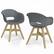 Angle. Simpli Home - Kona Outdoor Dining Chair in Plastic ( Set of 2 ) - Pebble Grey.