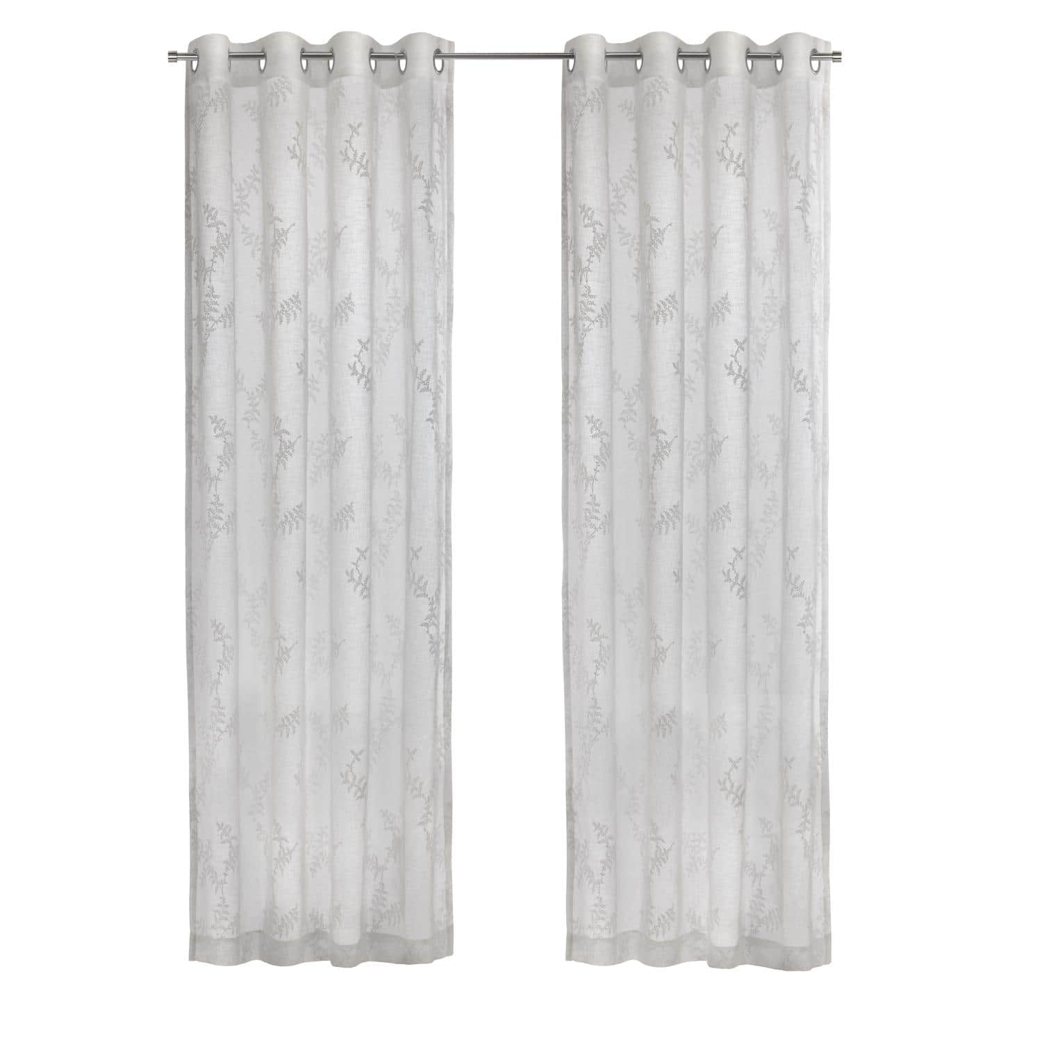 Commonwealth Home Fashions - Habitat Anita Sheer Energy Efficient Grommet Curtain Panel for Windows 52" x 108" - Off White