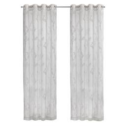 Commonwealth Home Fashions - Habitat Anita Sheer Energy Efficient Grommet Curtain Panel for Windows 52" x 108" - Off White
