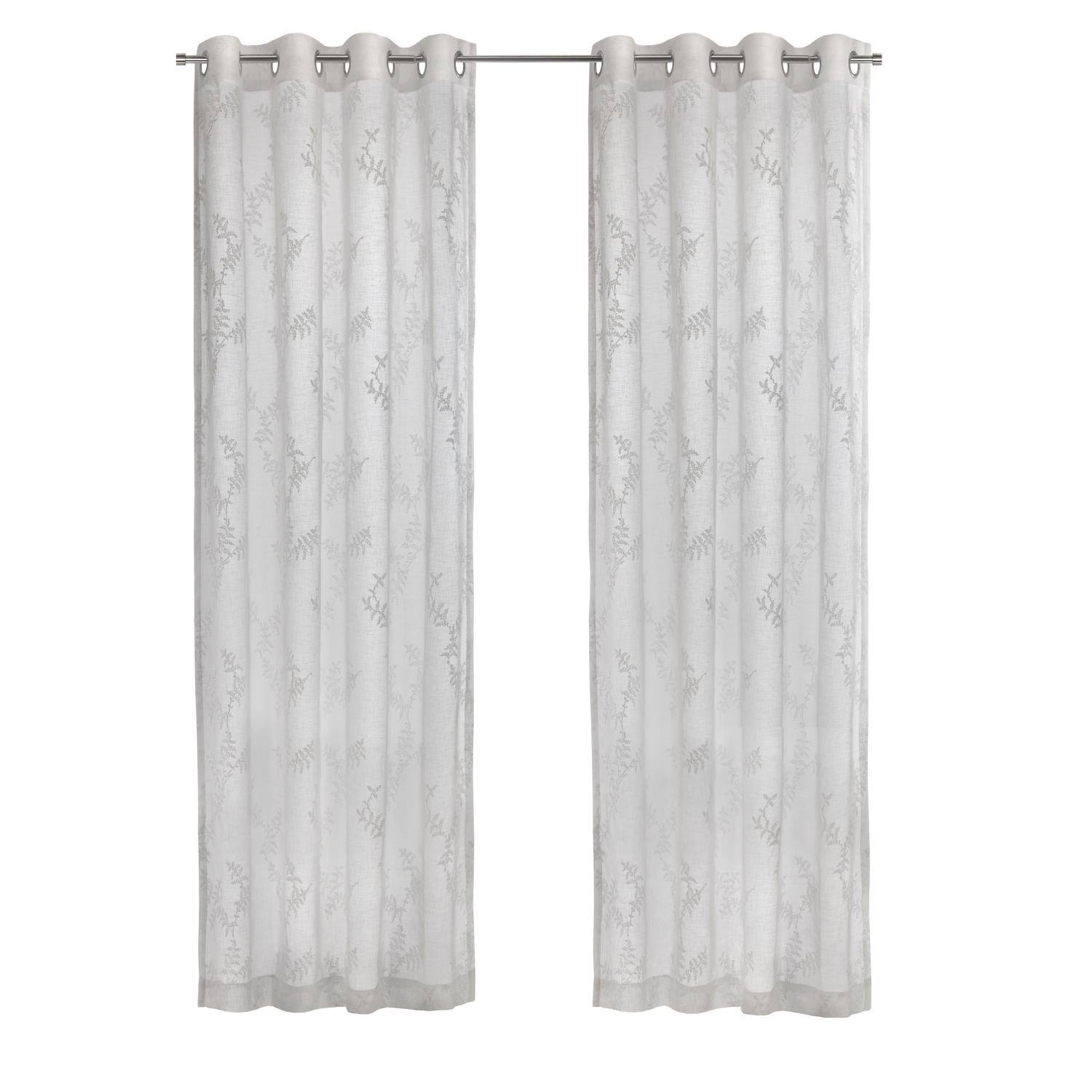 Front. Commonwealth Home Fashions - Habitat Anita Sheer Energy Efficient Grommet Curtain Panel for Windows 52" x 108" Off White - Off White.
