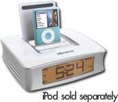 Angle Standard. Memorex - Digital FM Clock Radio with Built-In Apple® iPod® Dock - White.