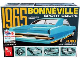 Skill 2 Model Kit 1965 Pontiac Bonneville Sport Coupe 3-in-1 Kit 1/25 Scale Model by AMT - Blue