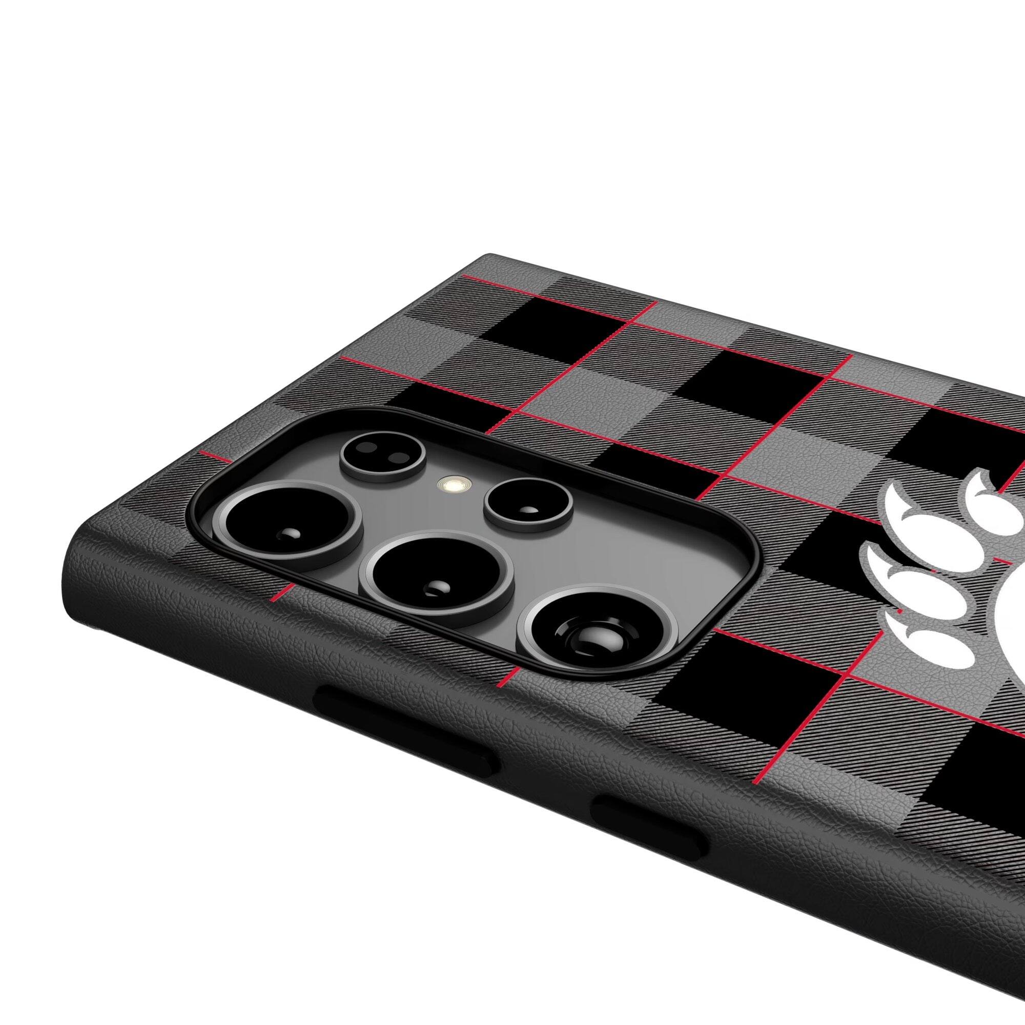 Alt View 3. Keyscaper - Cincinnati Bearcats Plaid Galaxy Magnetic Bump Case - S24 - Black.