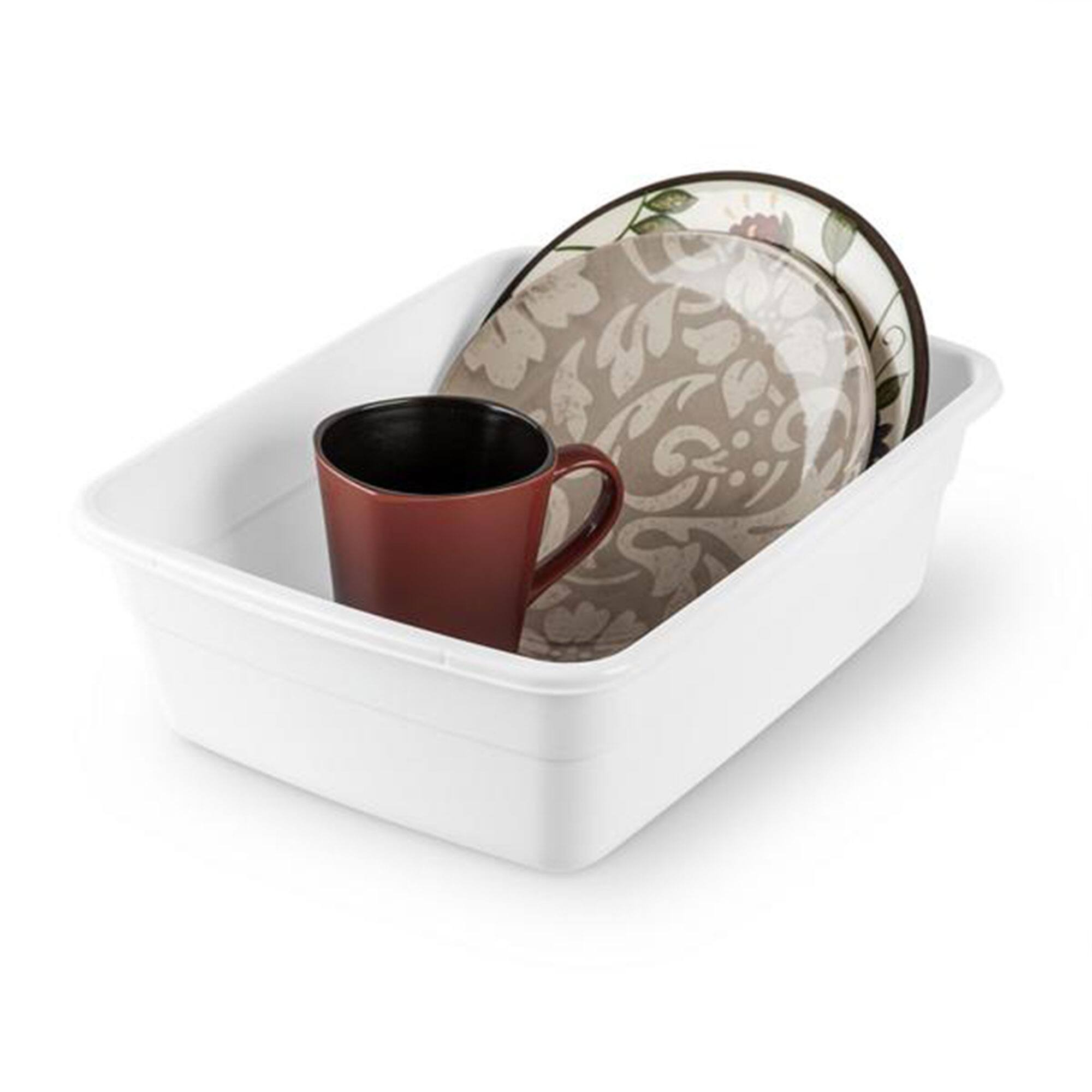 Alt View 4. Sterilite - Sterilite Small Portable Rectangle Plastic 8 Qt Dish Pan Basin, White (24 Pack) - White.