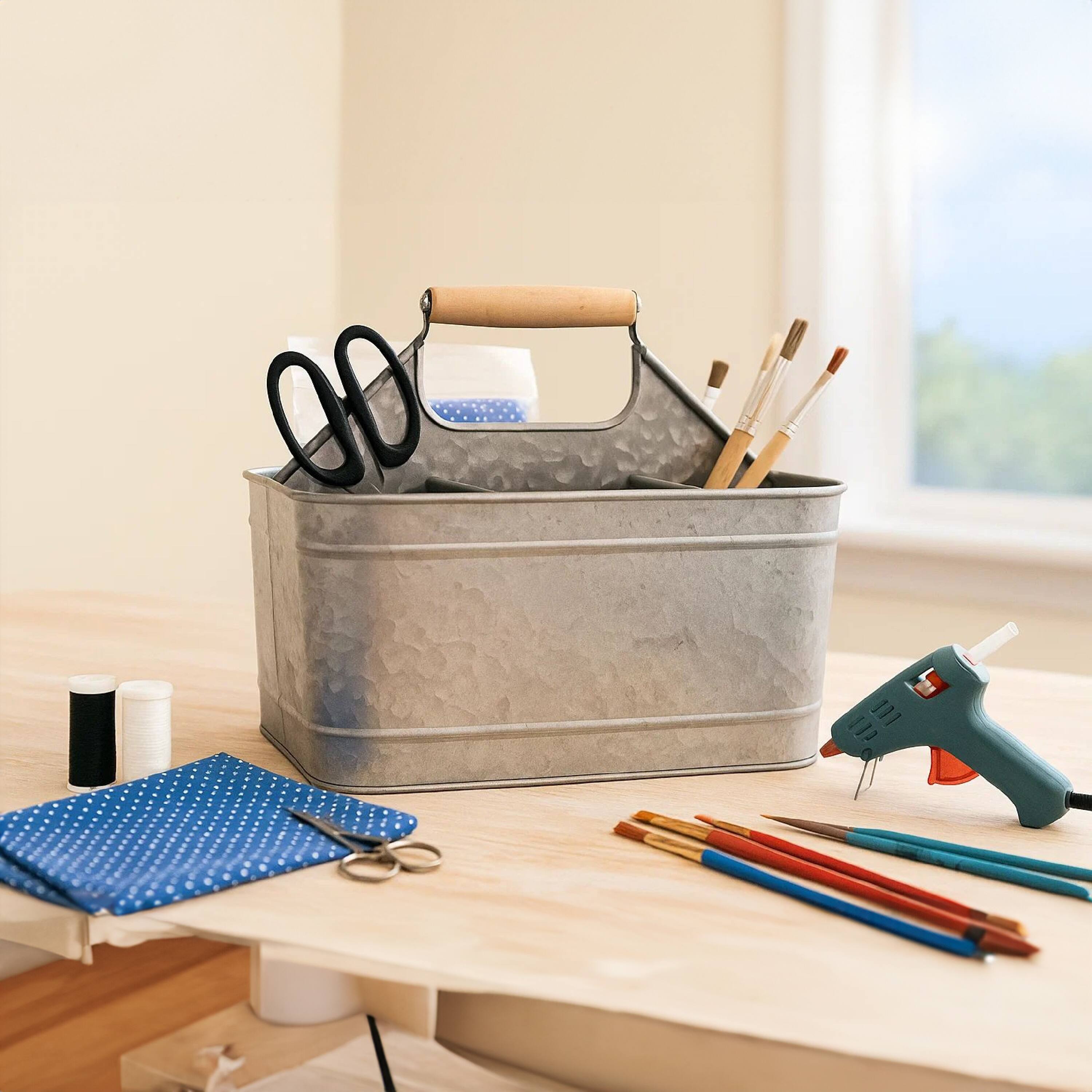 Alt View 10. Manhattan Lane - Galvanized Metal Sturdy Carry All Serveware - Gray.