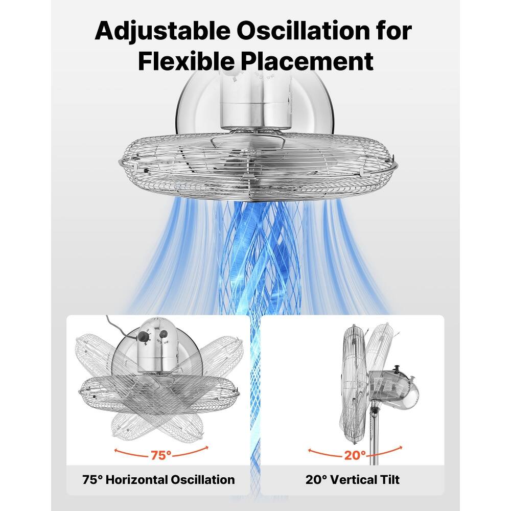 Adjustable Oscillation for Flexible Placement

75° Horizontal Oscillation

20° Vertical Tilt