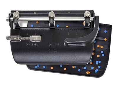 Alt View 3. Officemate - Heavy Duty Adjustable 2-3 Hole  Punch with Lever Handle, 32 Sheet Capacity, Black - Black.