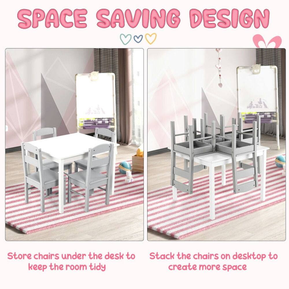 SPACE SAVING DESIGN

Store chairs under the desk to keep the room tidy

Stack the chairs on desktop to create more space
