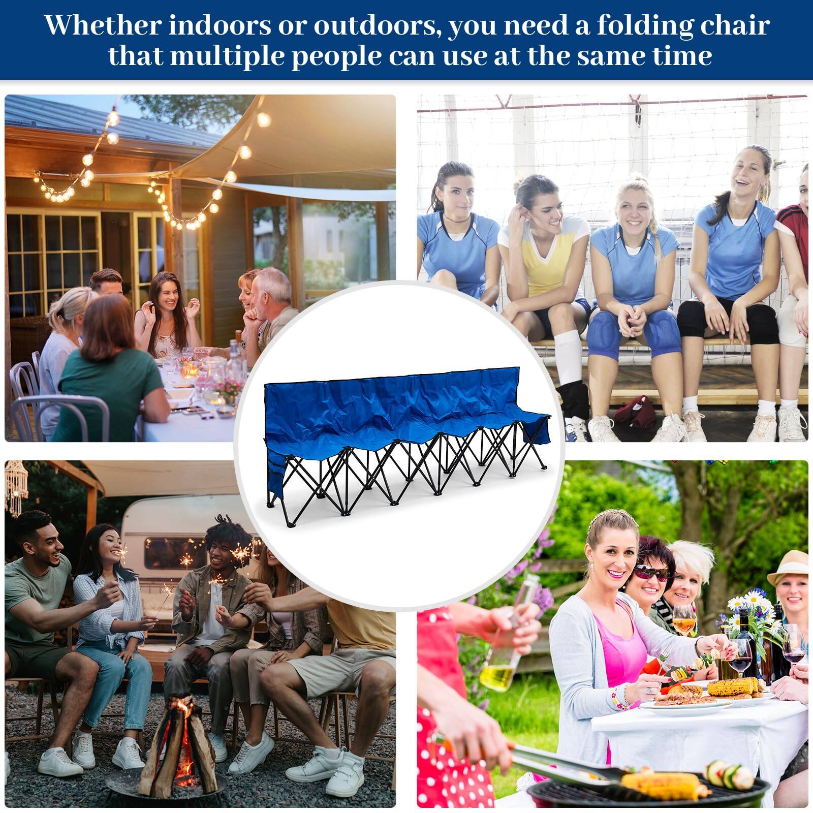 Whether indoors or outdoors, you need a folding chair that multiple people can use at the same time.