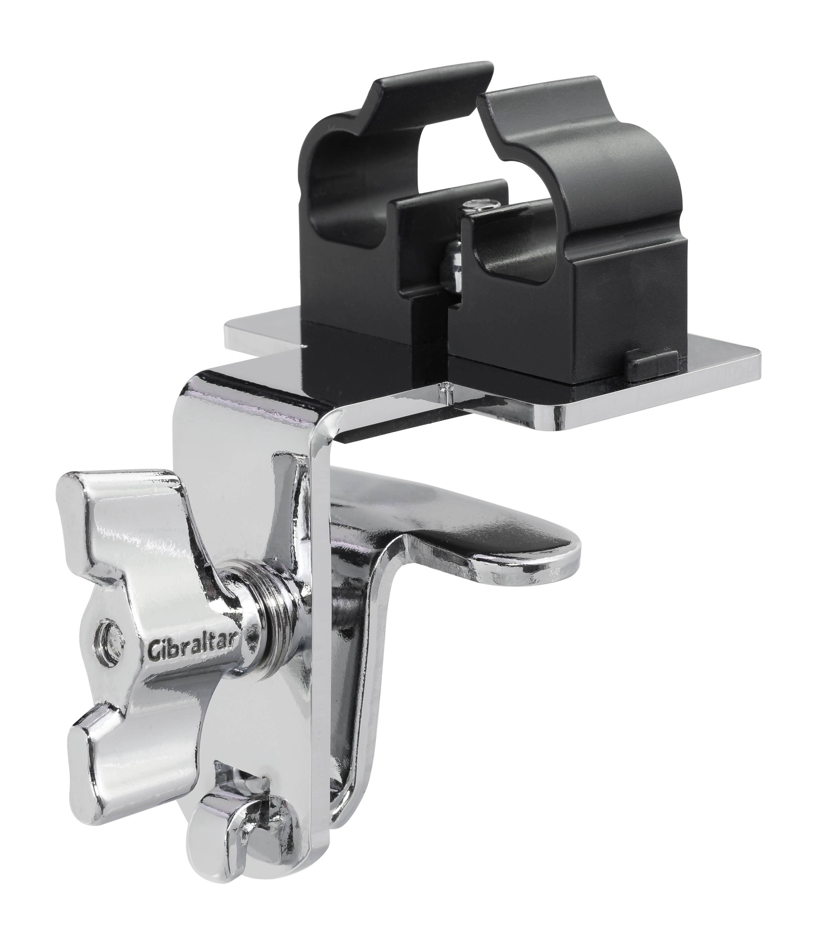 Front. Gibraltar Hardware - Bass Drum Stick Caddy, Hoop Mounted Drumstick Clips, Convenient, Fits Common-Size Drumsticks, Access for Backup Sticks.