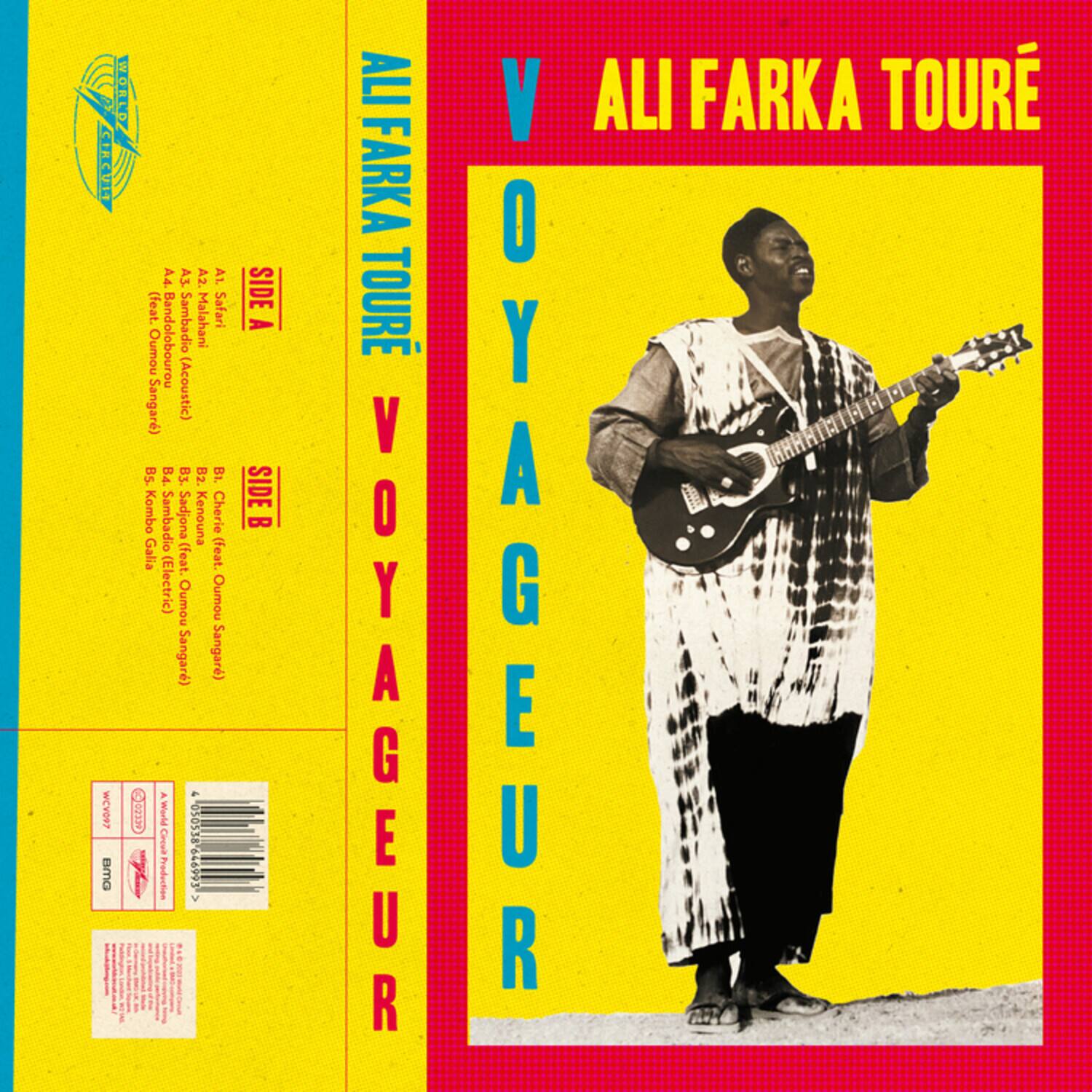 Sure, here is the corrected and grouped text from the image:

---

**ALI FARKA TOURÉ**

**VOYAGEUR**

**SIDE A**

1. A1 (Eh! Oumou Sangaré)  
2. A2 (Sambadjo Malahani)  
3. A3 (feat. Oumou Sangaré)  
4. A4 (feat. Oumou Sangaré)  

**SIDE B**

1. B1 (feat. Oumou Sangaré)  
2. B2 (feat. Oumou Sangaré)  
3. B3 (feat. Oumou Sangaré)  
4. B4 (feat. Oumou Sangaré)  

**WORLDZ CIRCUL A4. A3. A2. AL (feat. Sambadio Malahani Safari Oumou Bandolobourou Sangar) (Acoustic) Bs. B.4. B3. B2. BL Kombo Sambadio Sadjona Kenouna Cherie dio Galia (feat. (feat. (Electric) Oumou Oumou Sangare) Sangar)**

**P E6OAM