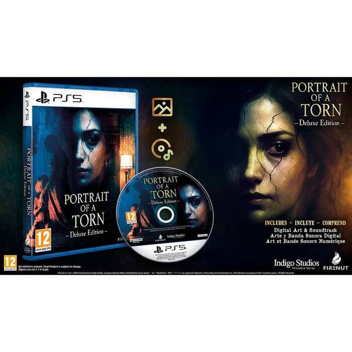 & PS5. PORTRAIT OF A TORN - Deluxe Edition - Deluxe PORTRAIT OF A TORN Deluxe Edition 12 FIR PSS 12 nec Obects . . INCLUDES - INCLUYE - COMPREND Digital Art & Soundtrack Arte y Banda Sonora Digital Art et Bande Sonore Numérique Indigo Studios interactive Series FIRENUT