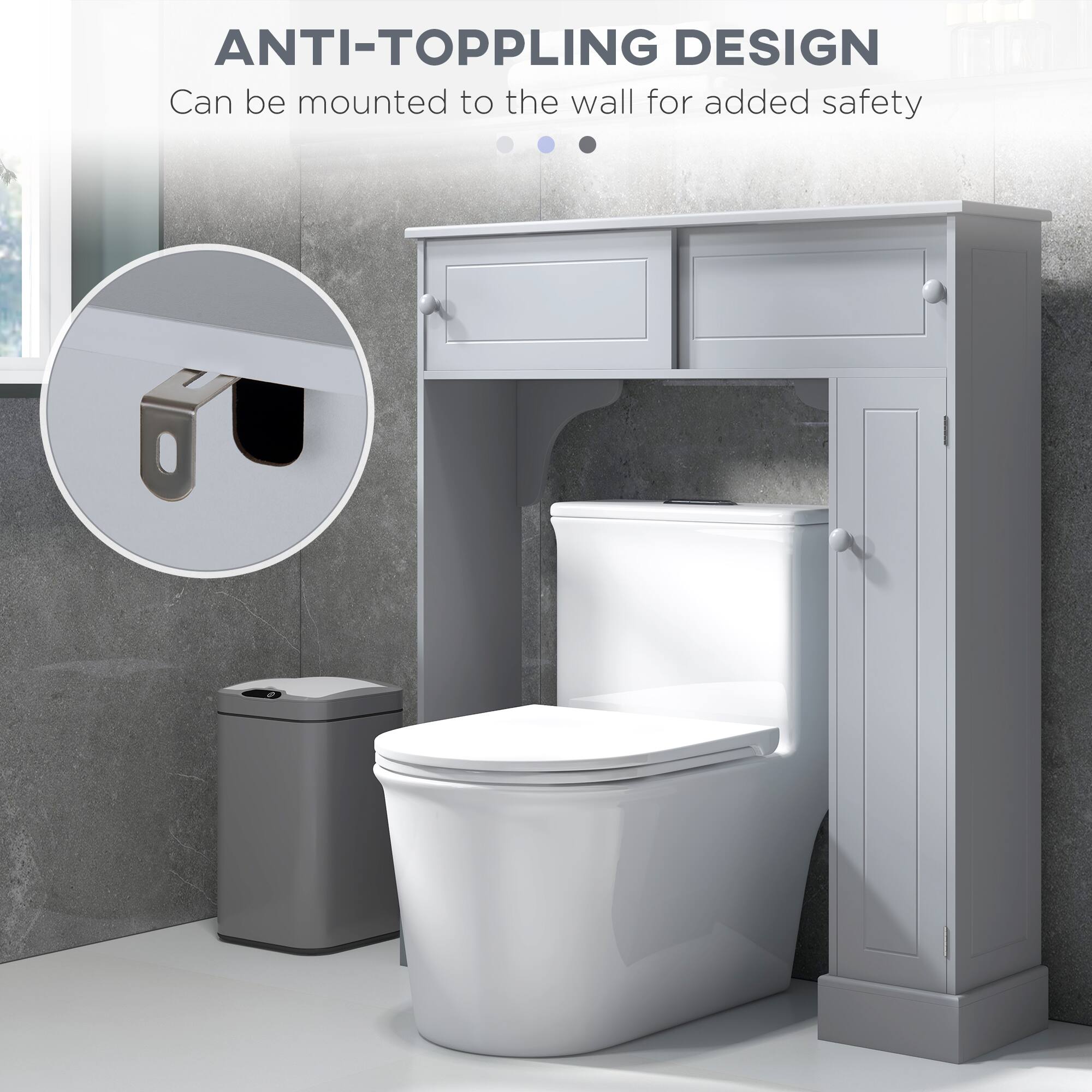 ANTI-TOPPLING DESIGN  
Can be mounted to the wall for added safety
