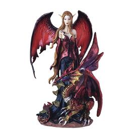 FC Design - 8"H Gothic Fairy with Dragon Figurine Statue Computer Desk Tabletop Medieval Gaming Home Decor Gift - Multi-Color