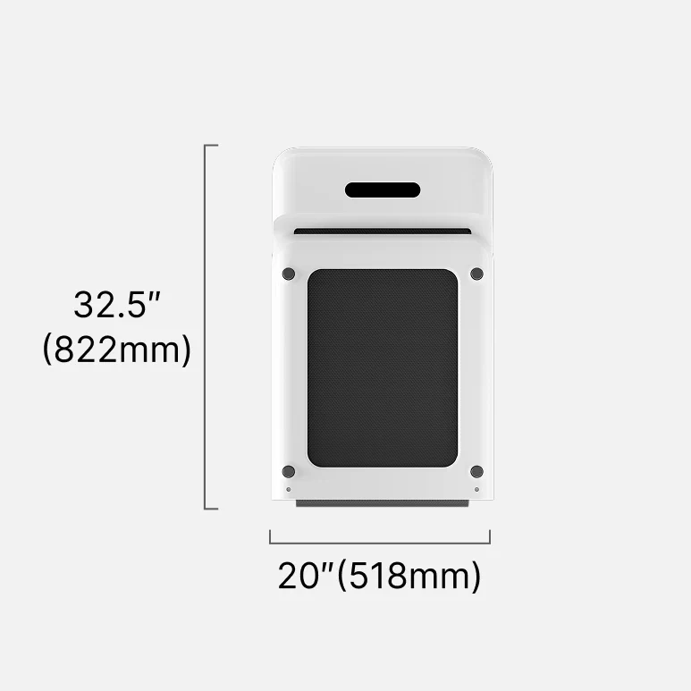 32.5" (822mm)  
20" (518mm)