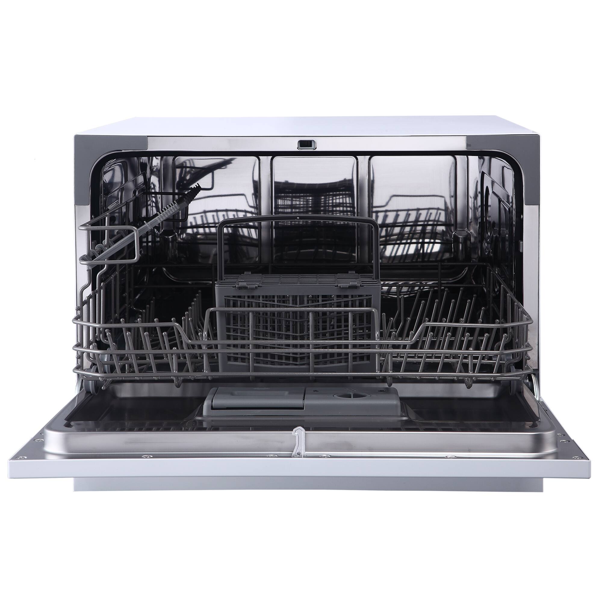 Alt View 3. SPT - 21 in. Silver Portable Countertop 120-Volt Dishwasher with 6 Cycles with 6 Place Settings Capacity - Silver.