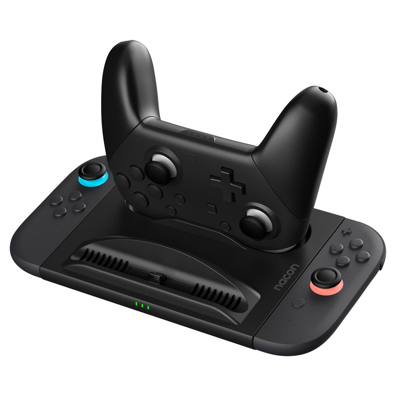 Left. Nacon - Ultra-Compact Charging Station Nintendo Switch 2 Essentials - Black.