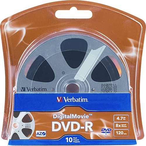 Verbatim - DigitalMoive DVD Recordable Media - DVD-R - 8x - 4.70 GB - 10 Pack Blister