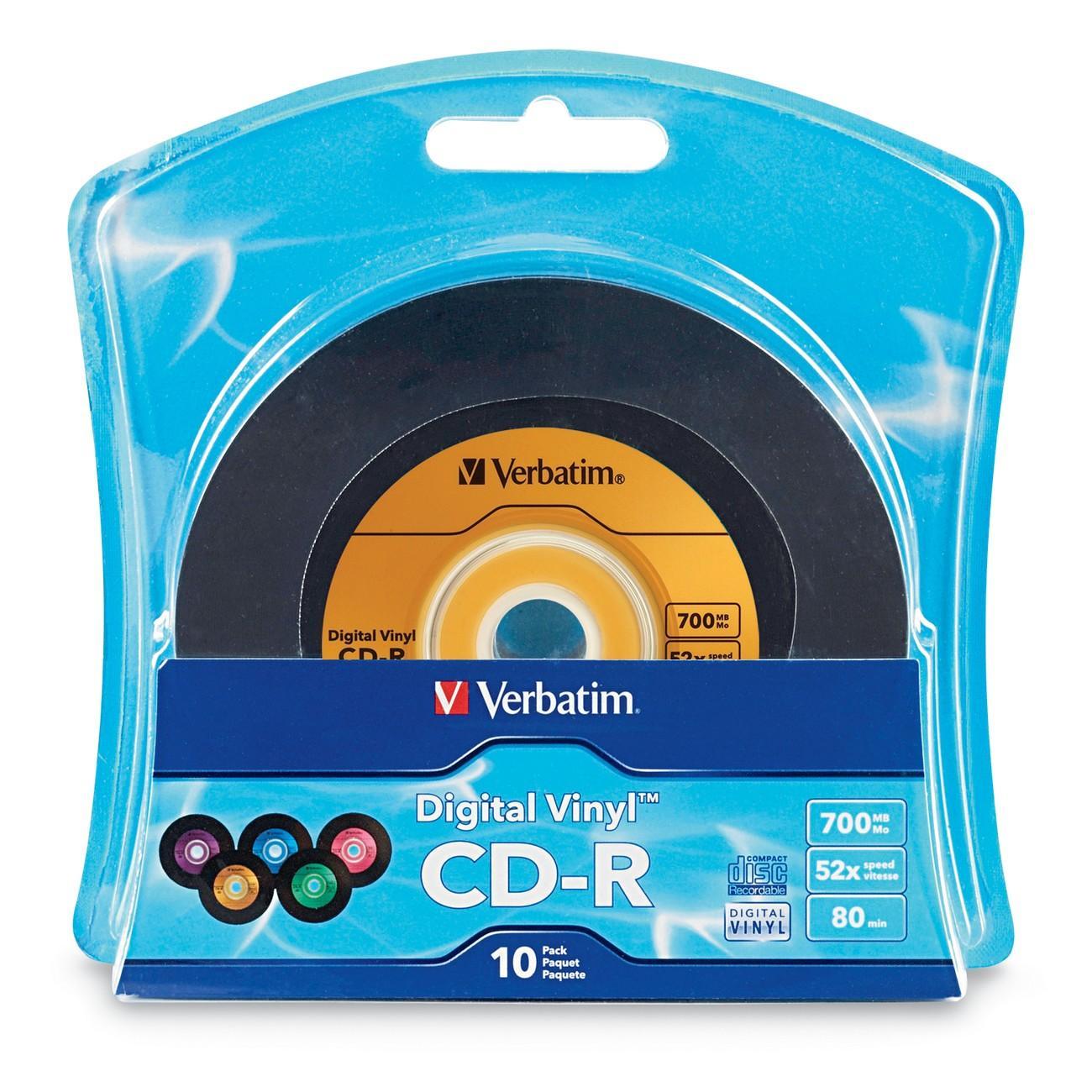 Fearless tunnel Professor Best Buy: Verbatim Digital Vinyl CD Recordable Media CD-R 52x 700 MB 10  Pack Blister 96858