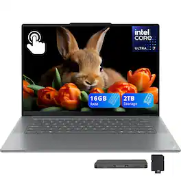 Lenovo - Yoga Slim 7i Aura Edition 15.3" Touch Laptop,Intel Ultra 7 256V,16GB RAM,1TB SSD+1TB Dock,Backlit,Win 11 - Gray