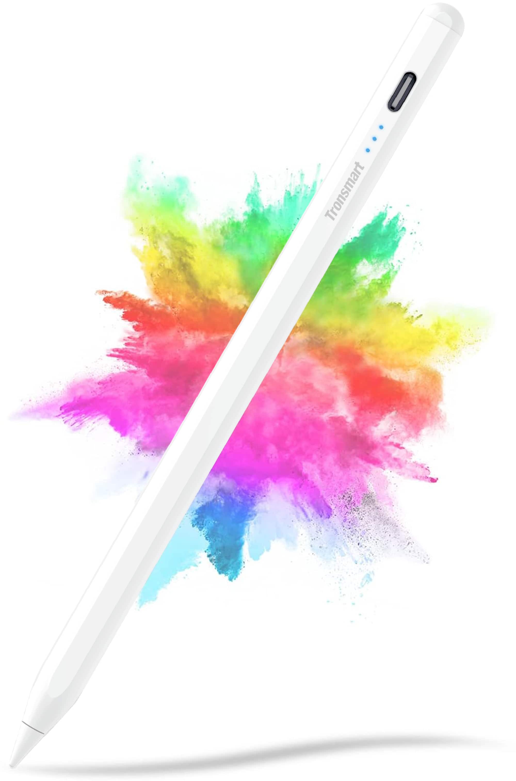 Back. Tronsmart - Kreda 10 Stylus Pen for Apple iPad 2018-2025, Tilt Sensitivity, Pixel Precision, Palm Rejection, USB-C Fast Charging - White.