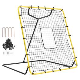 VEVOR - Baseball And Softball Rebounder Net, 4 x 4.5 Feet PitchBack Baseball Nest for Pitching and Fielding Training - Yellow
