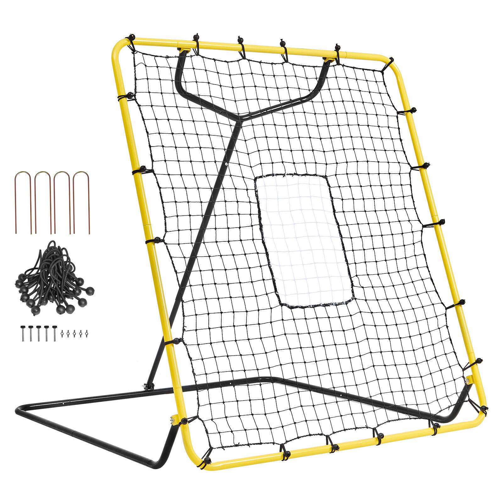 VEVOR - Baseball And Softball Rebounder Net, 4 x 4.5 Feet PitchBack Baseball Nest for Pitching and Fielding Training - Yellow
