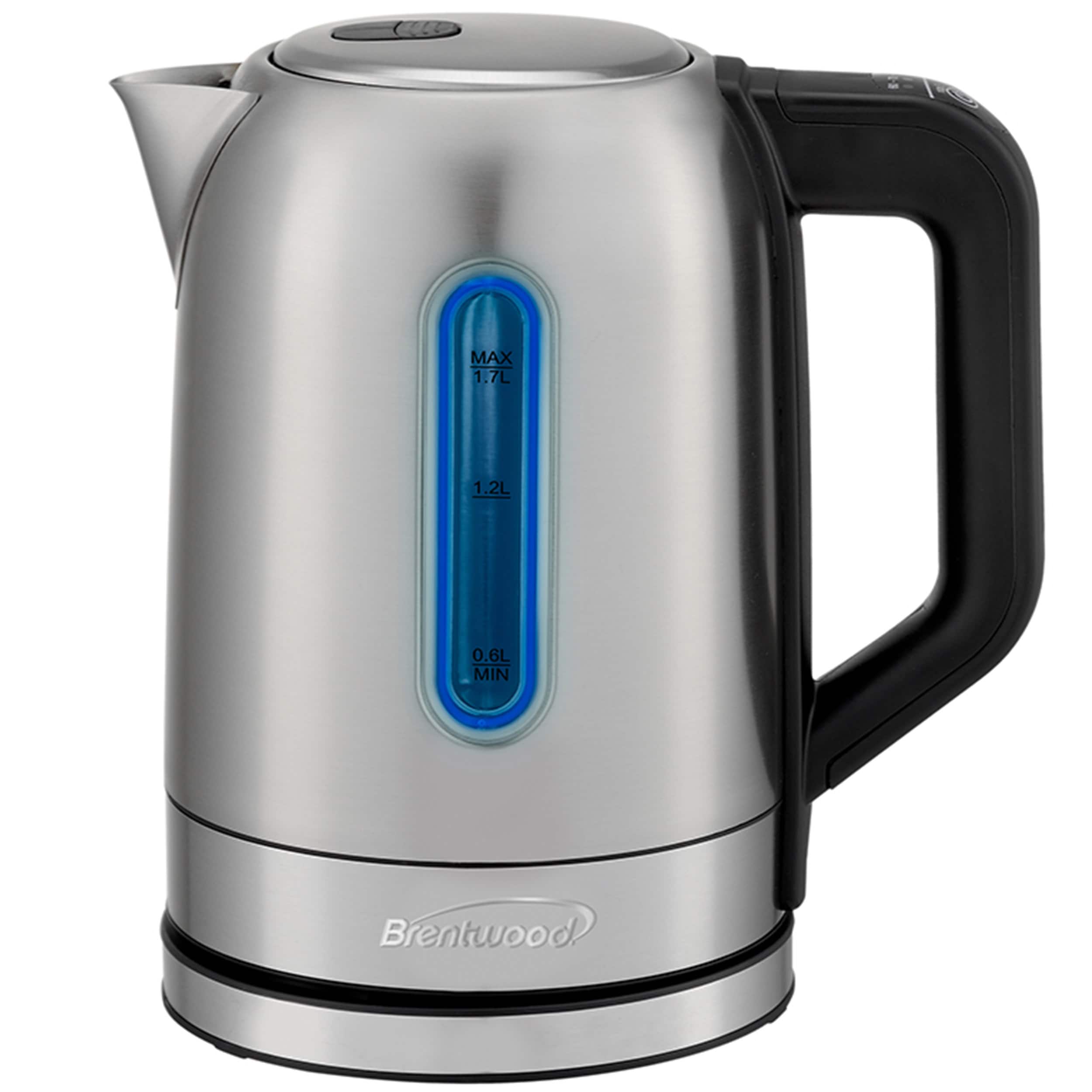 Brentwood - 1500 Watt Stainless Steel 1.7 Liter Electric Kettle with 5 Temperature Presets - Silver