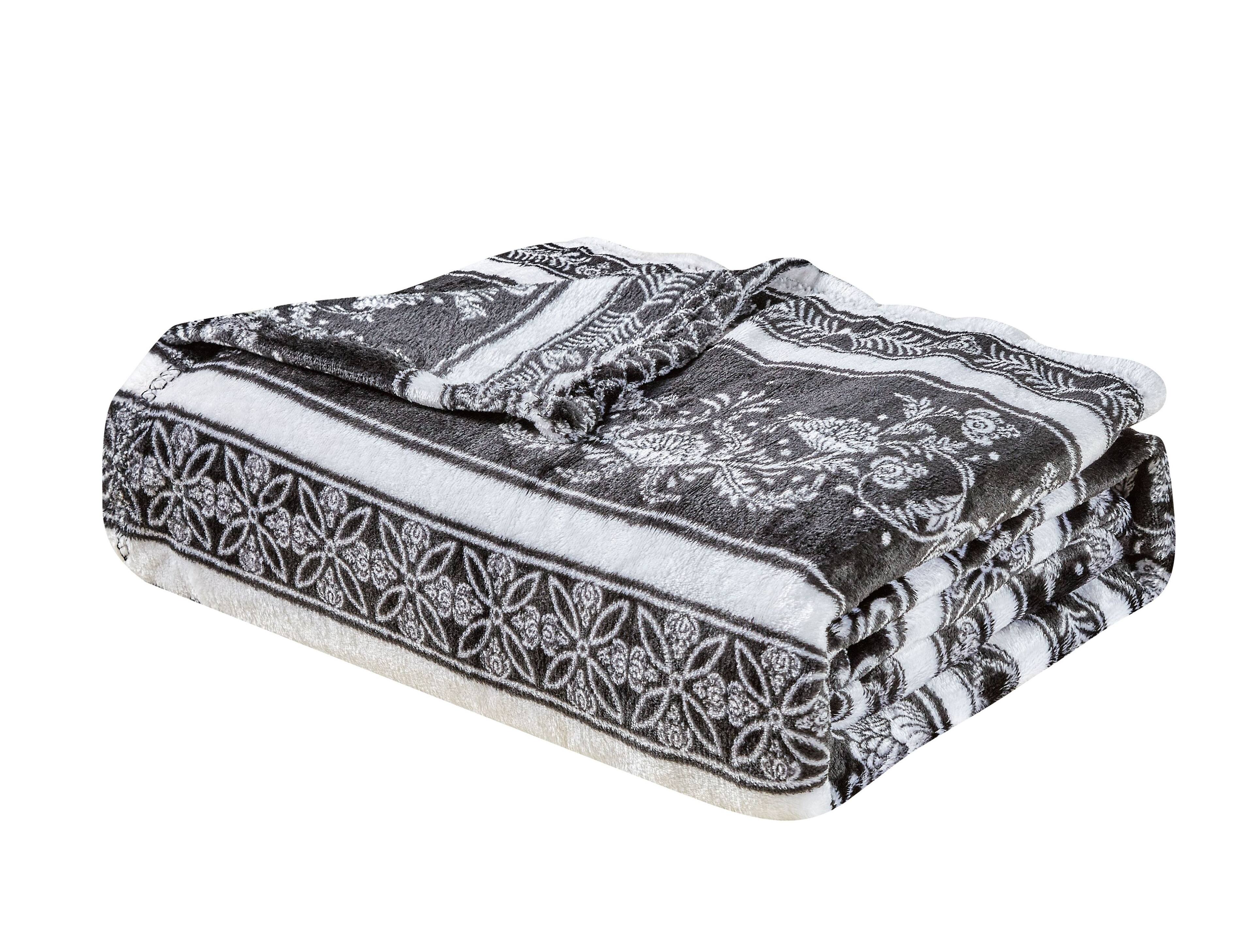 Angle. Noble House - Noble House Super Comfy and Extra Cozy Microplush Odelia Throw Blanket (50" x 60") - Odelia - Multicolored.
