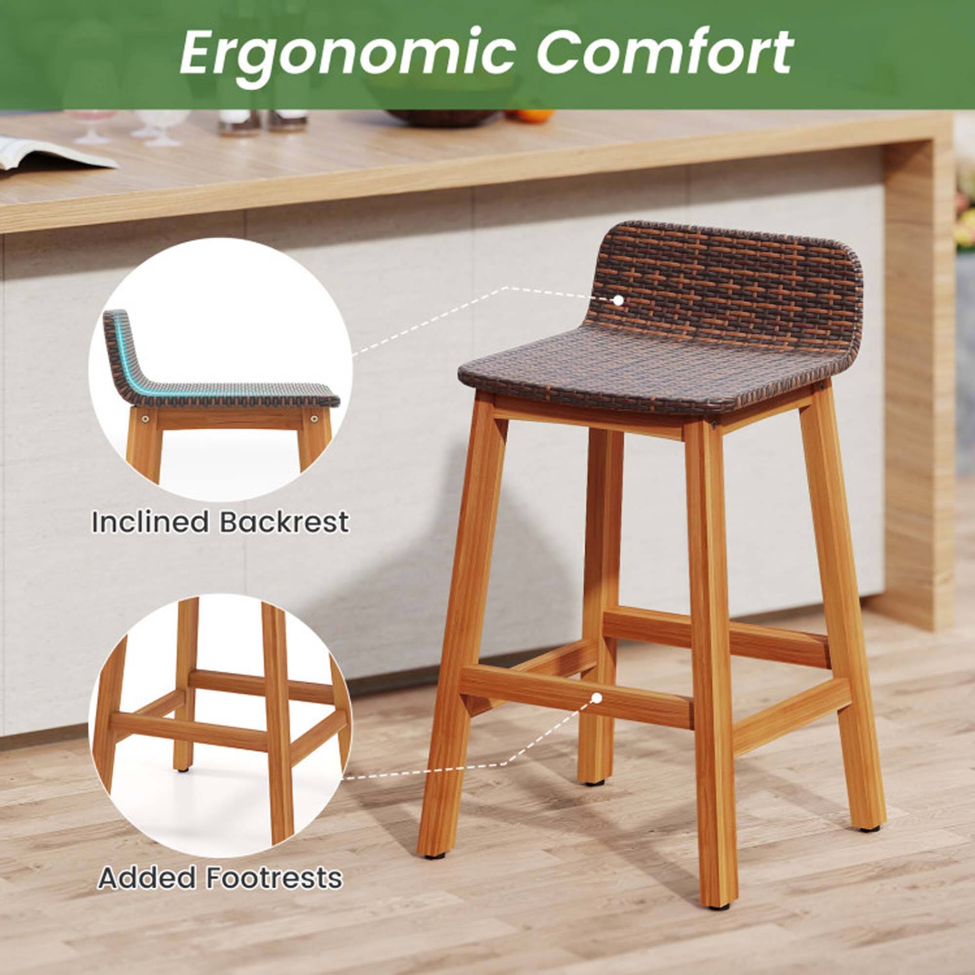 Ergonomic Comfort  
Inclined Backrest  
Added Footrests