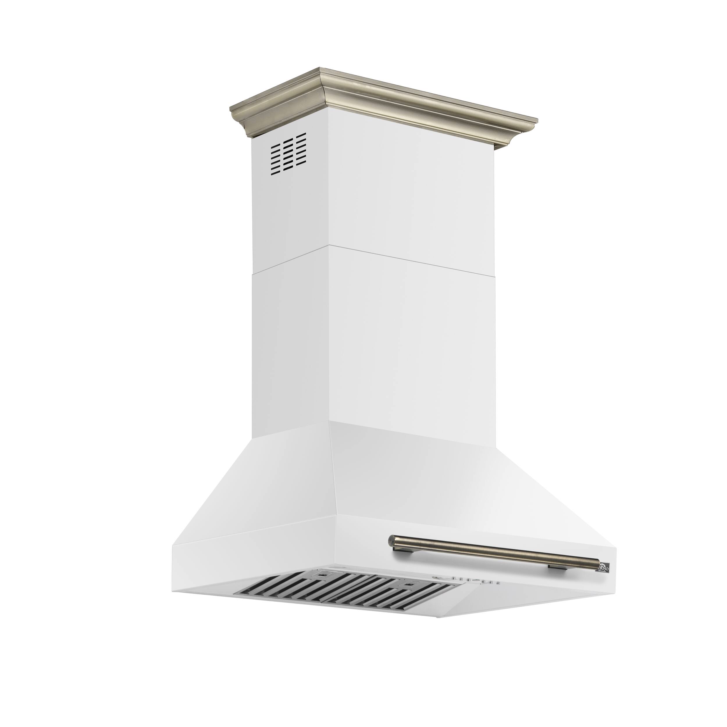 Left. Forno Appliances - Aria 30 in. Convertible Wall-Mounted Range Hood - White.