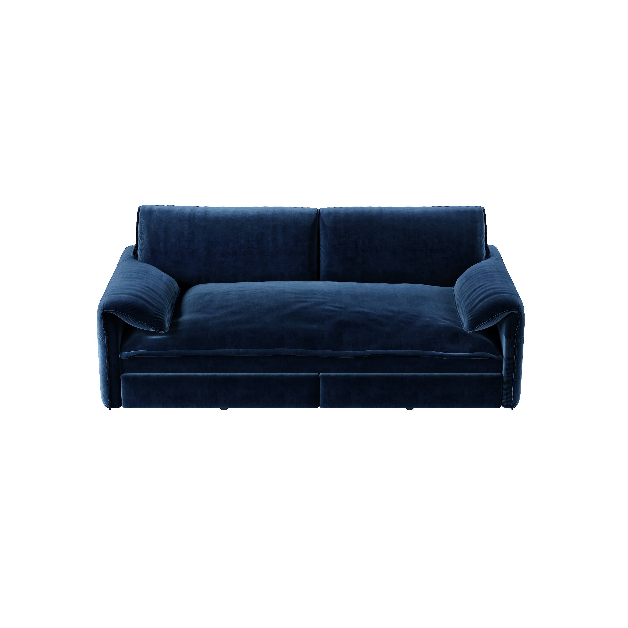 Alt View 10. Tiramisubest - Queen Pull Out Sofa Bed,3-in-1 Convertible Sleeper Sofa with Side Storage,Velvet Loveseat for Living Room,Office,Blue - Blue.