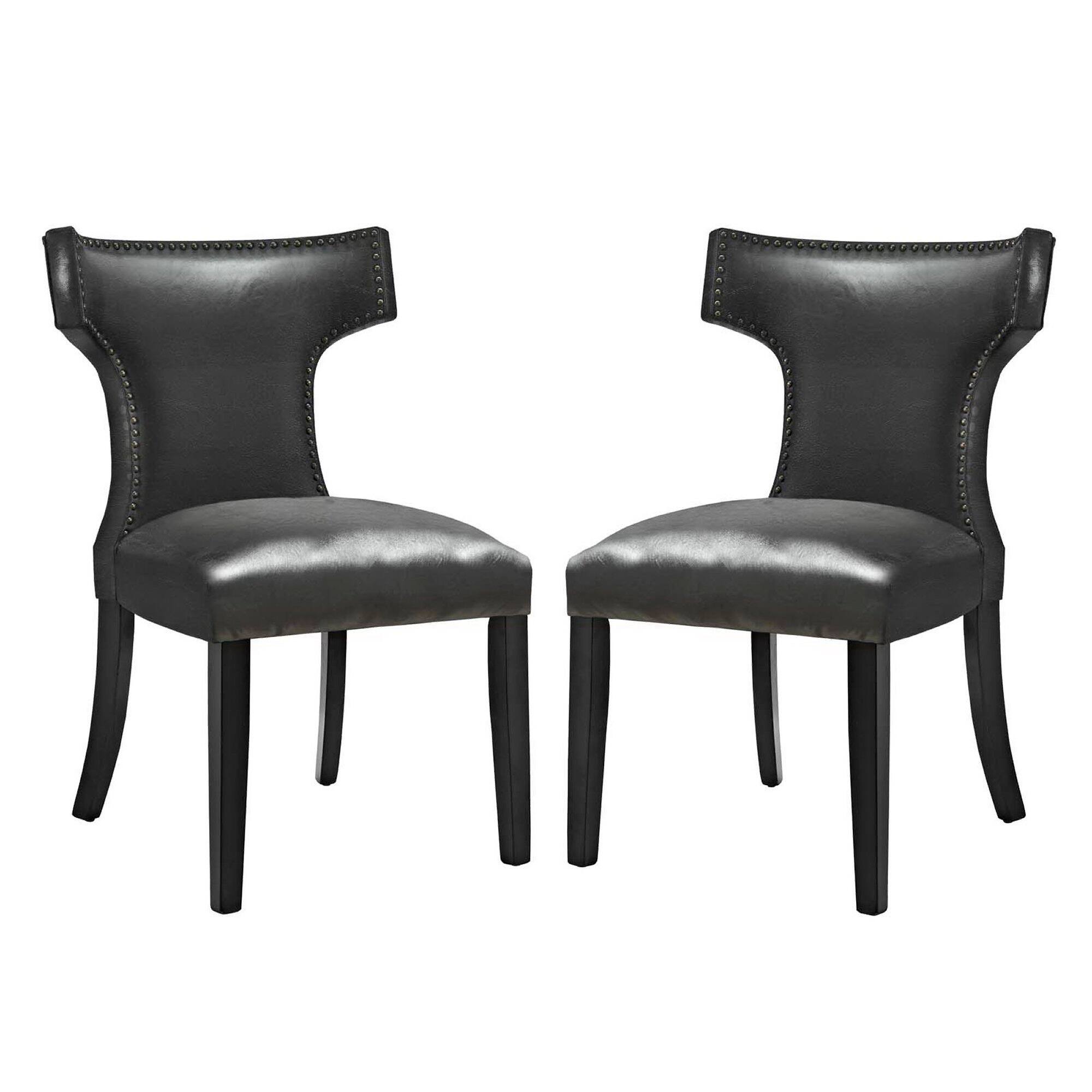 Angle. Modway - Curve Vinyl Dining Chair Set of 2 by Modway - Black.