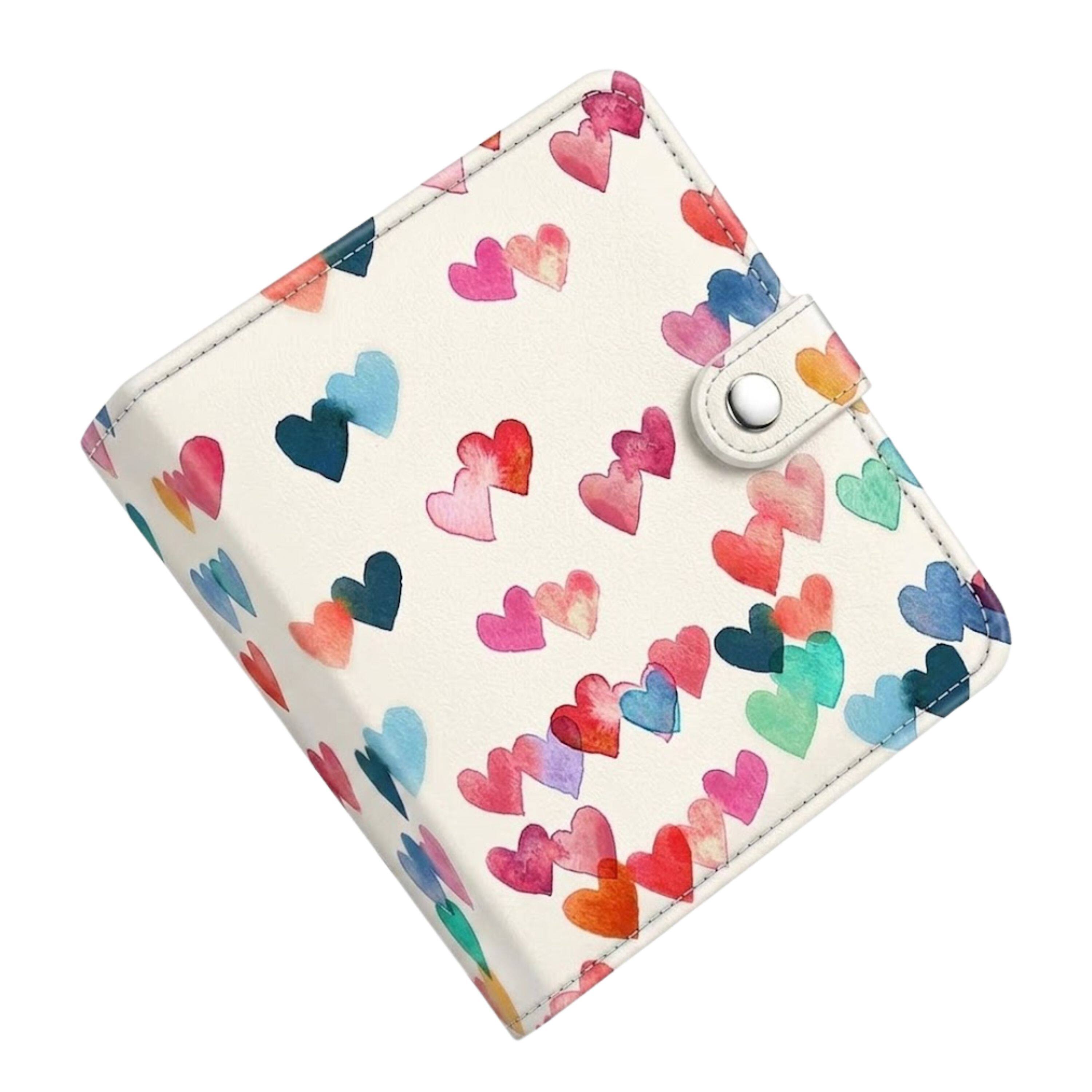 Front. Kitcheniva - Mini Photo Album Book 52 Pockets Compact Storage for 3.5x4.25 Inch Polaroid Films Raining Heart.
