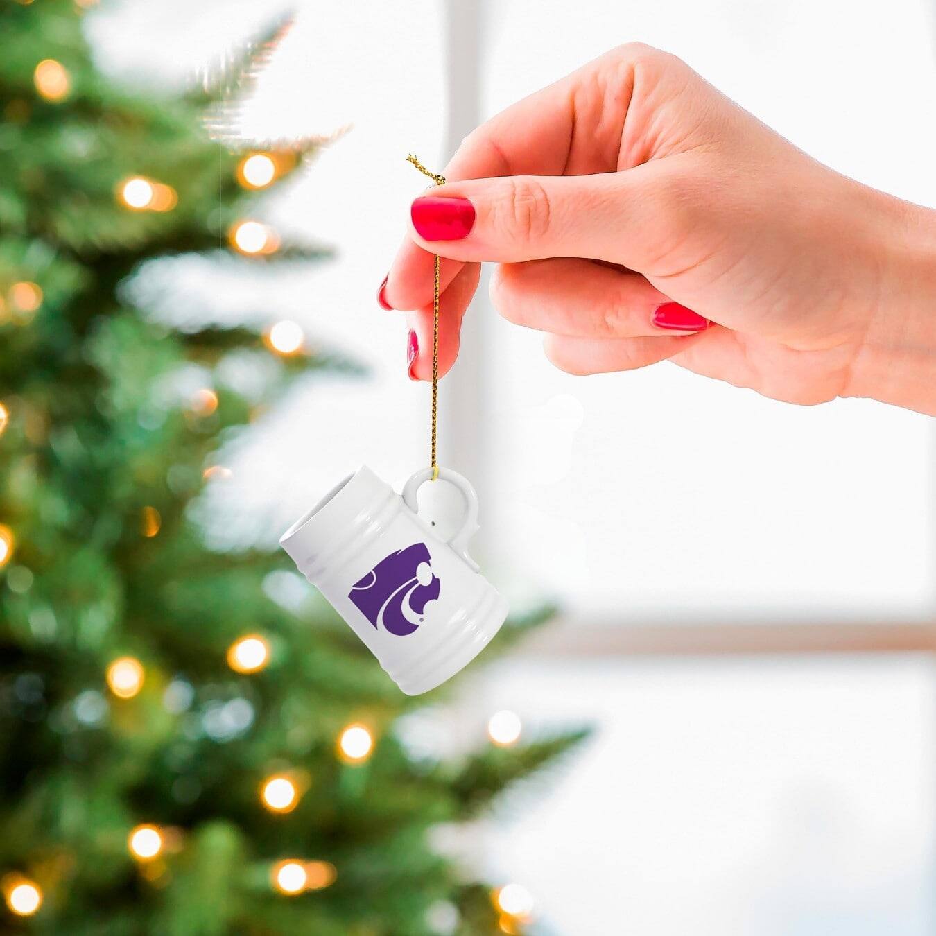 Alt View 1. Evergreen Enterprises - Kansas State Wildcats Two-Pack 3" Mini Stein Ornament Set - Multicolor.