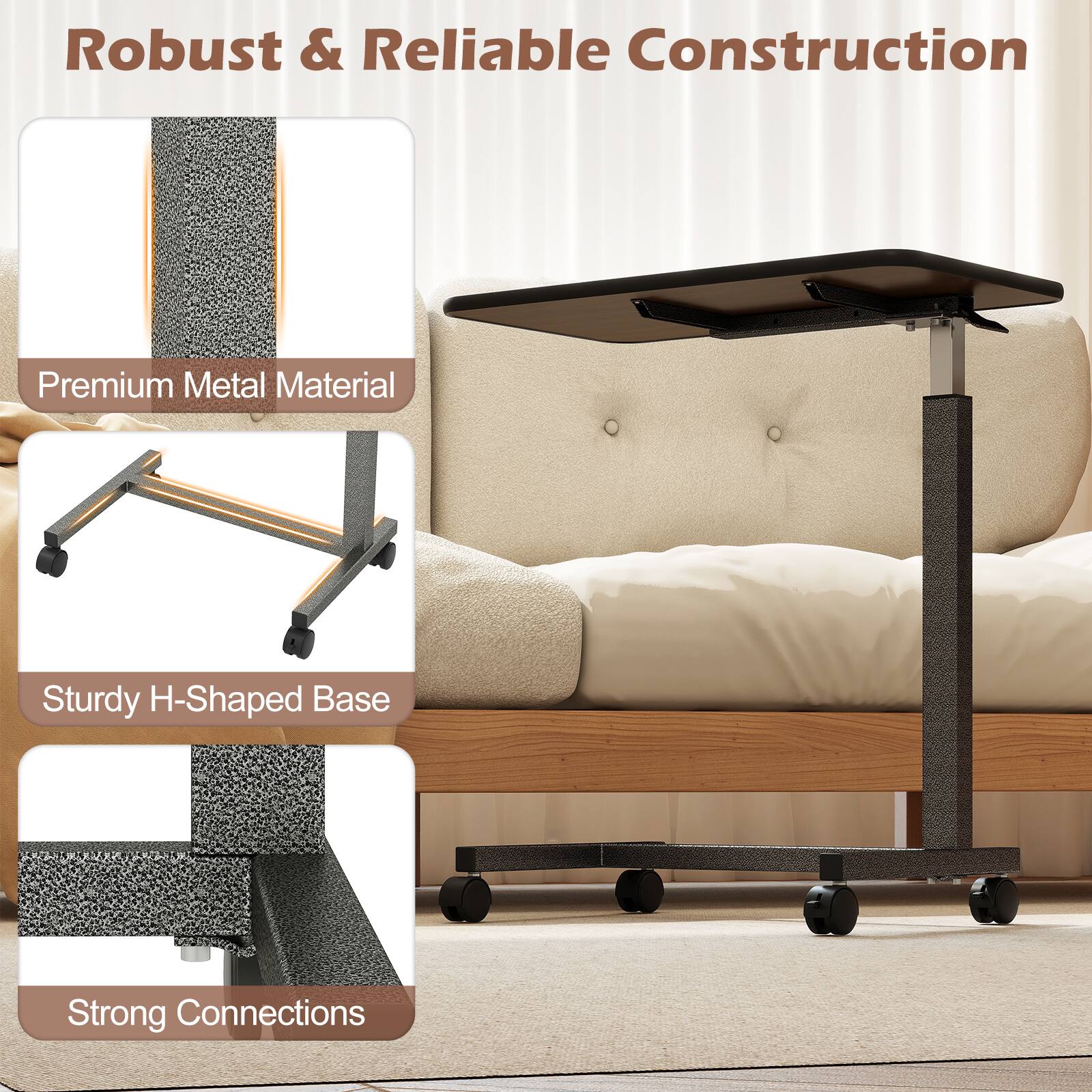 Robust & Reliable Construction

- Premium Metal Material
- Sturdy H-Shaped Base
- Strong Connections