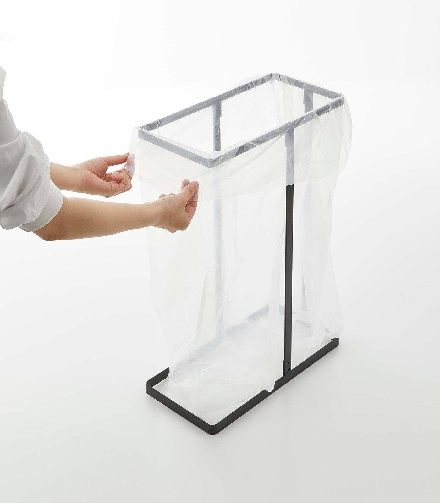 Alt View 8. Yamazaki Home - Lidded Garbage Bag Holder - Steel - Black.