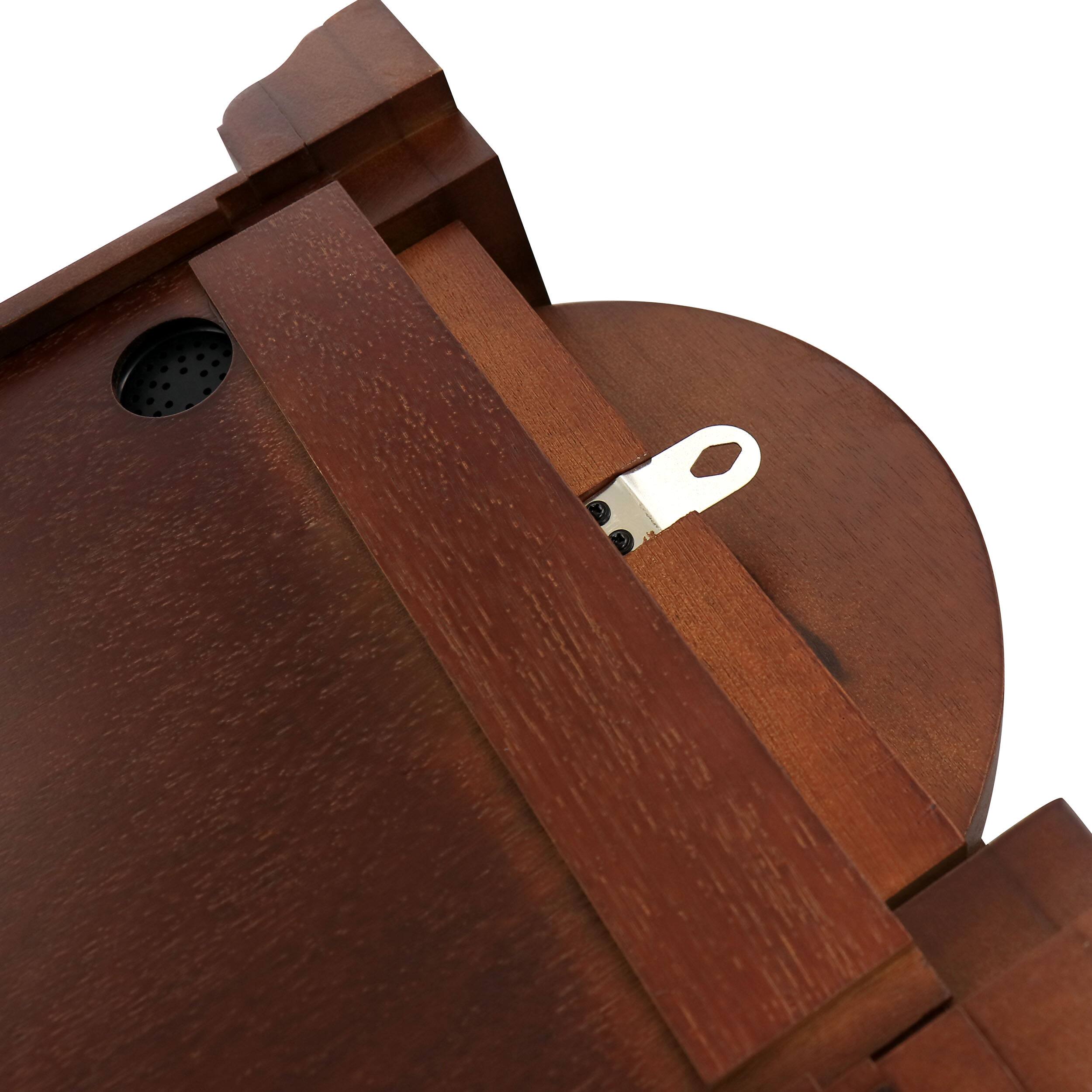 Alt View 5. Bedford Clock Collection - Bedford Clock Collection Grand 31 Inch Chiming Pendulum Wall Clock in Antique Mahogany Cherry Finish - Brown.