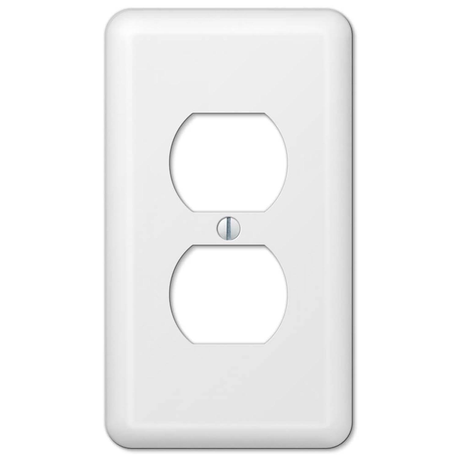 Angle. AMERELLE - Amerelle Devon White 1 gang Stamped Steel Duplex Wall Plate 1 pk - White.
