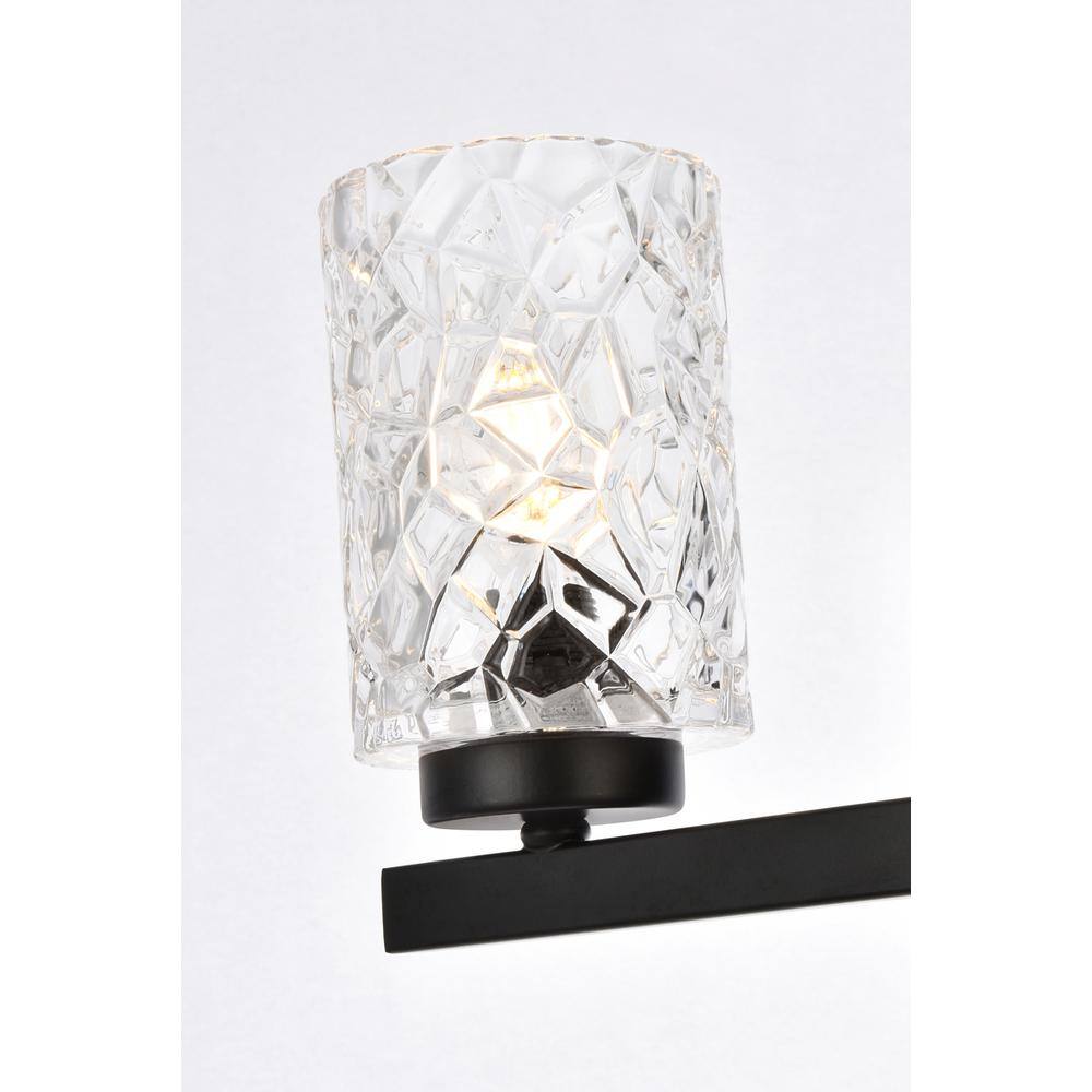 Left. Living District - Cassie 4 lights bath sconce in black with clear shade - Black And Clear Shade.