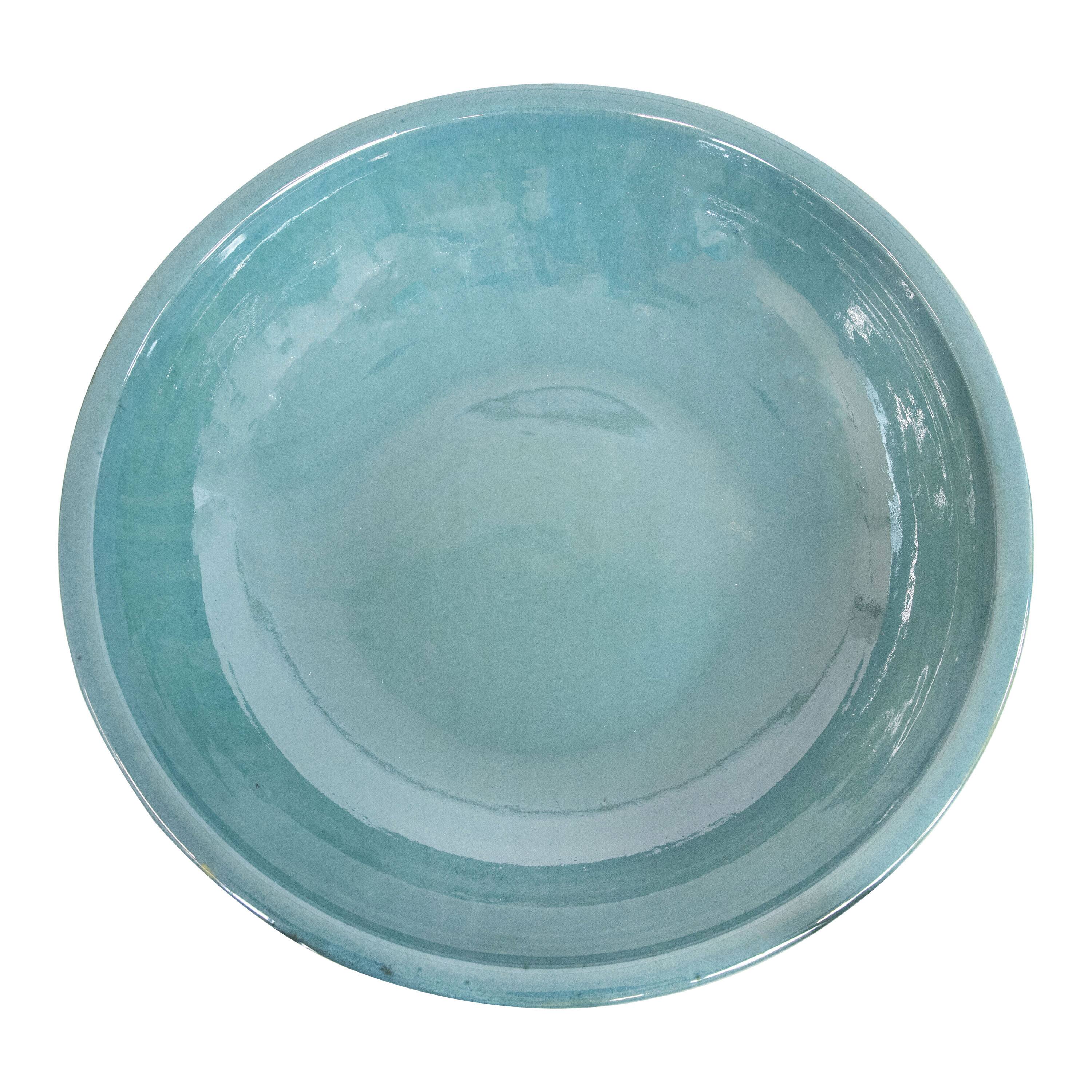 Alt View 8. Sunnydaze - Calais Ceramic Outdoor Bird Bath - 25” H - Jade.